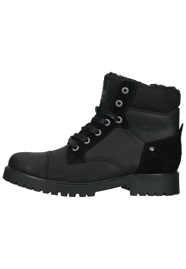 Stiefeletten Bullboxer Stiefelette Leder/Textil Schwarz Warmfutter