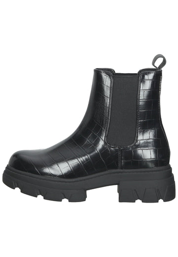 Stiefeletten Bullboxer Stiefelette Lederimitat Schwarz/Schwarz