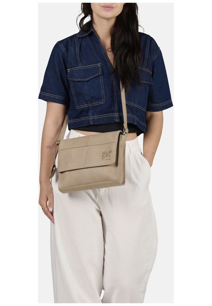 BURKELY Taschen Leder Grau