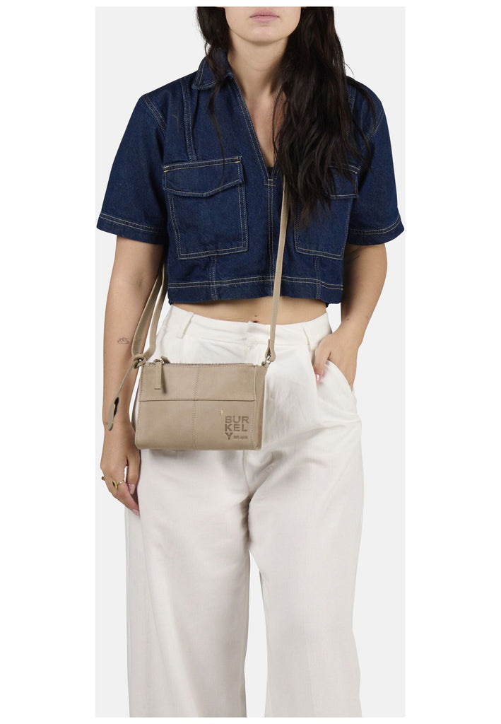 BURKELY Taschen Leder Grau