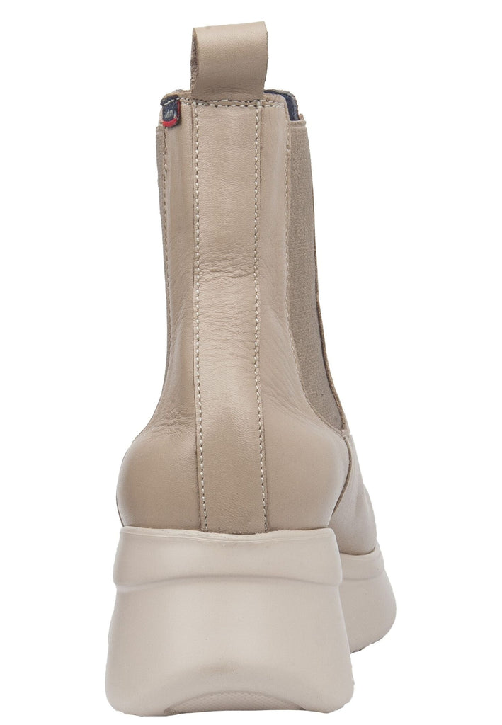 CallagHan Stiefelette Leder/Textil Beige
