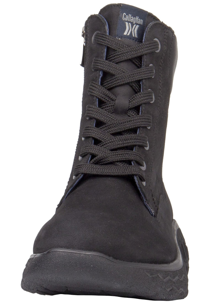 CallagHan Stiefelette Leder/Textil Schwarz