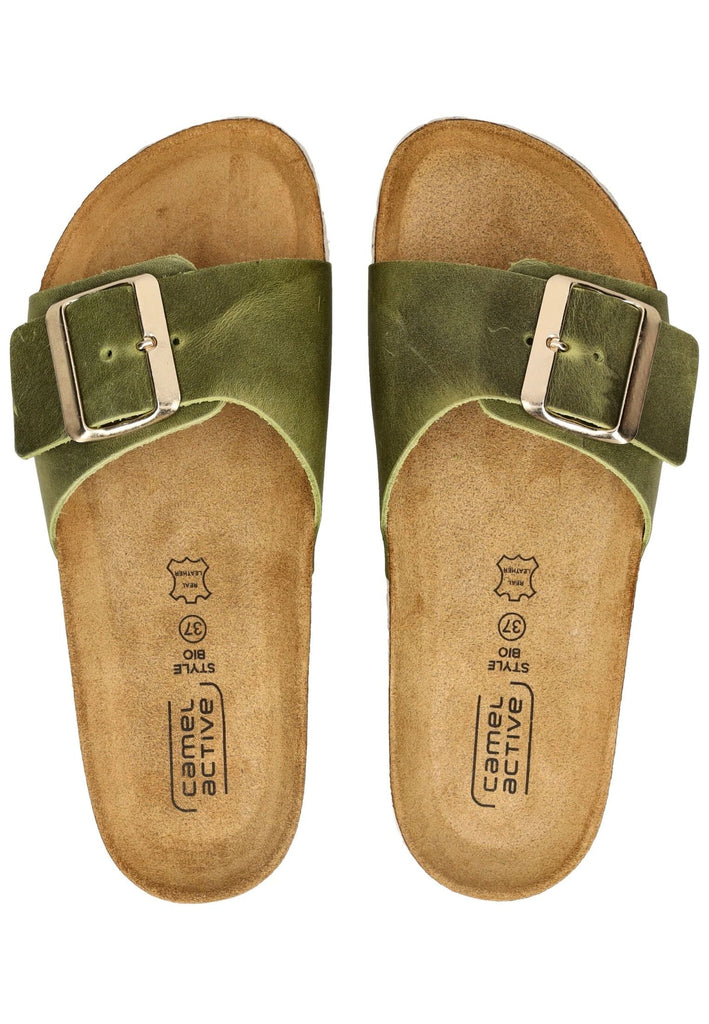 camel active Pantoletten Leder Grün