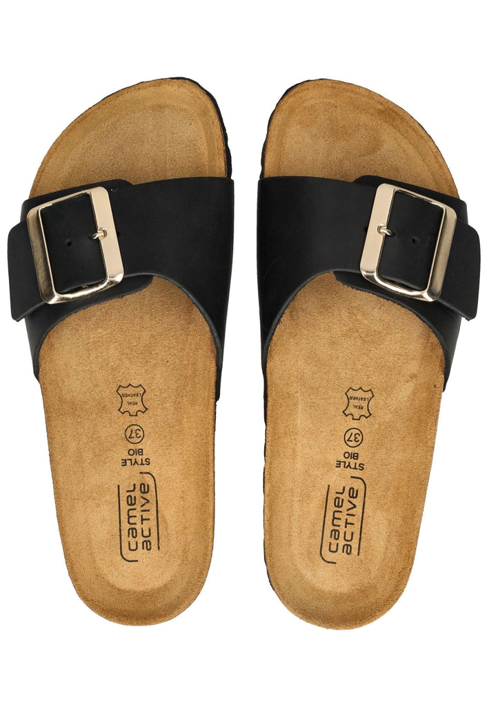 camel active Pantoletten Leder Schwarz