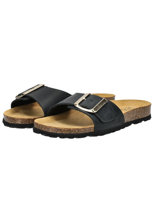 camel active Pantoletten Leder Schwarz