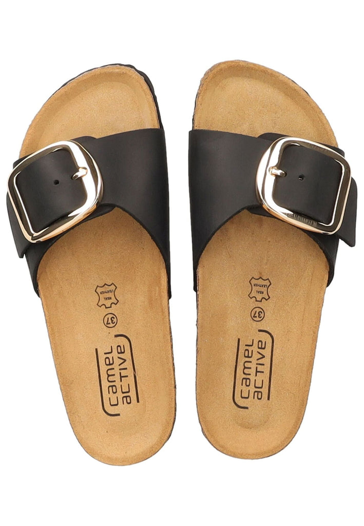 camel active Pantoletten Leder Schwarz