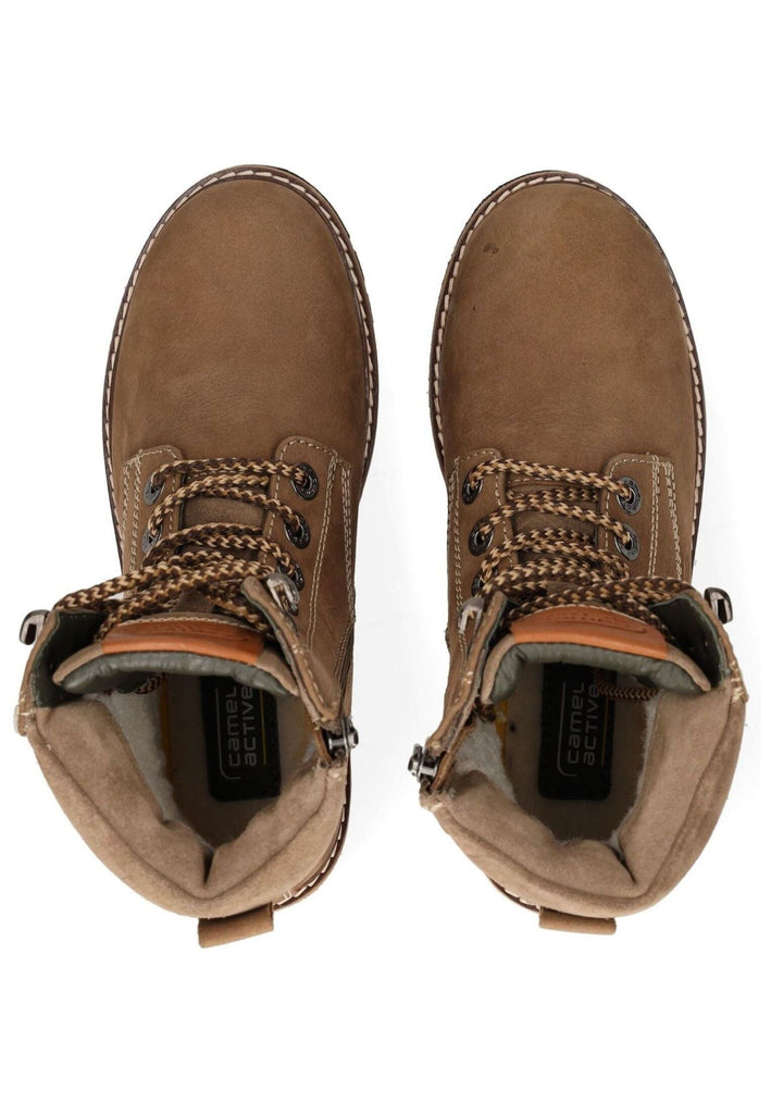 camel active Stiefelette Leder/Textil Khaki Warmfutter