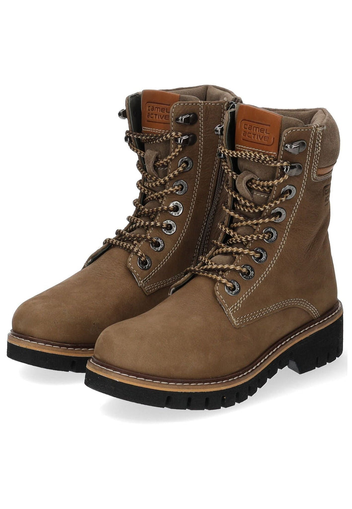camel active Stiefelette Leder/Textil Khaki Warmfutter