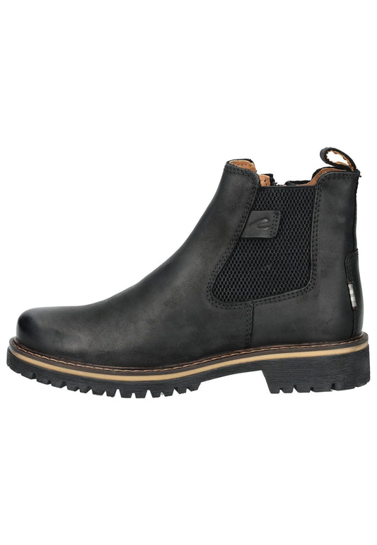 camel active Stiefelette Leder/Textil Schwarz Warmfutter