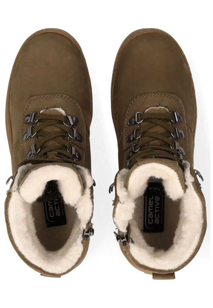 camel active Wanderschuhe Leder Khaki Warmfutter