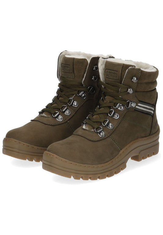 camel active Wanderschuhe Leder Khaki Warmfutter