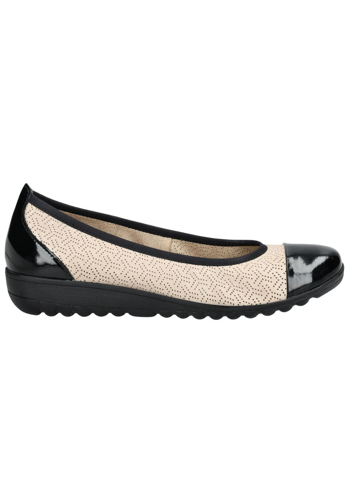 Caprice Ballerinas Leder Beige/Schwarz