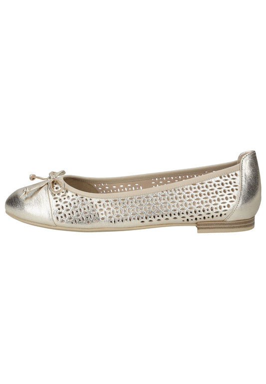 Caprice Ballerinas Leder Platin