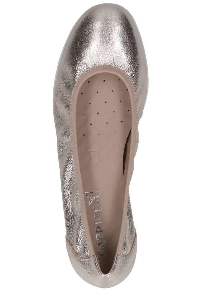 Caprice Ballerinas Leder Platin
