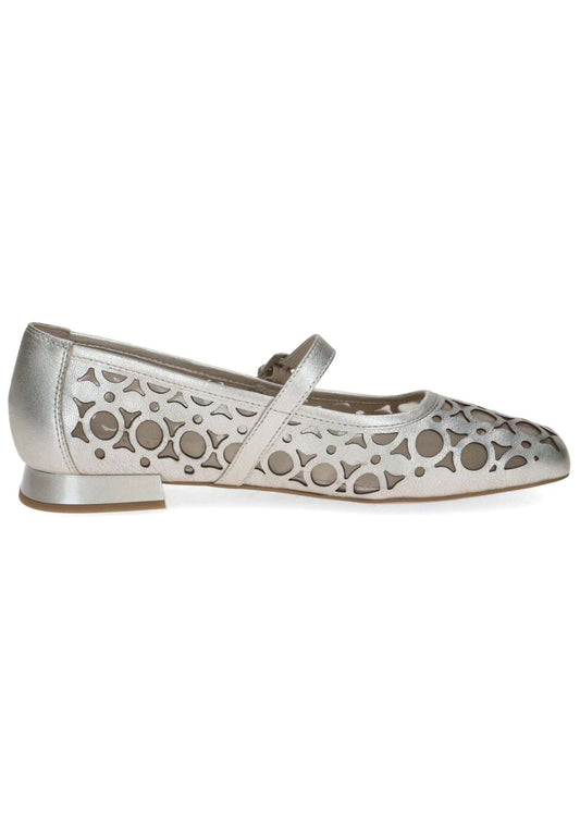 Caprice Ballerinas Leder Platin