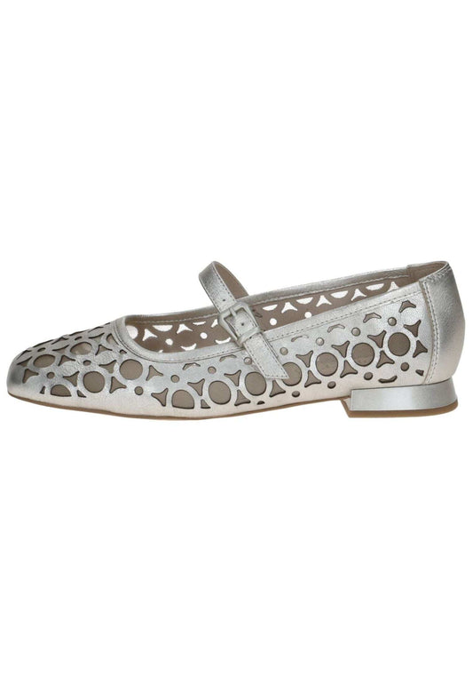 Caprice Ballerinas Leder Platin