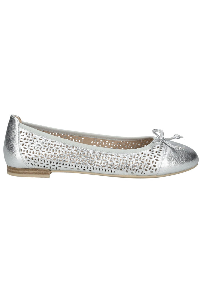 Caprice Ballerinas Leder Silber