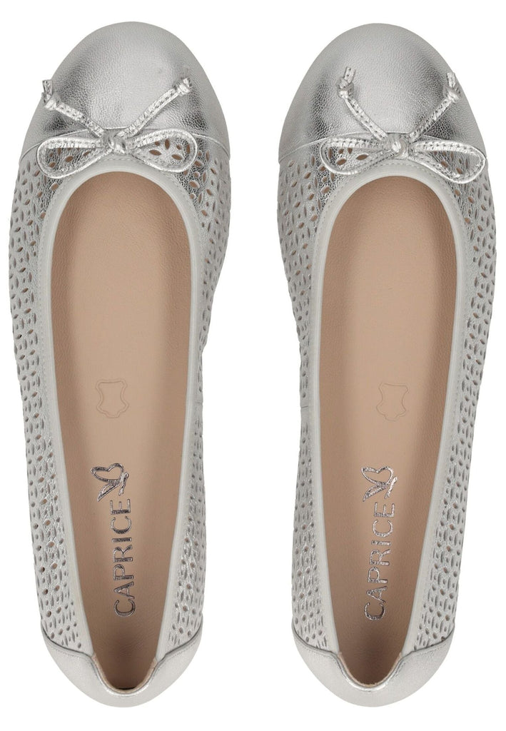Caprice Ballerinas Leder Silber