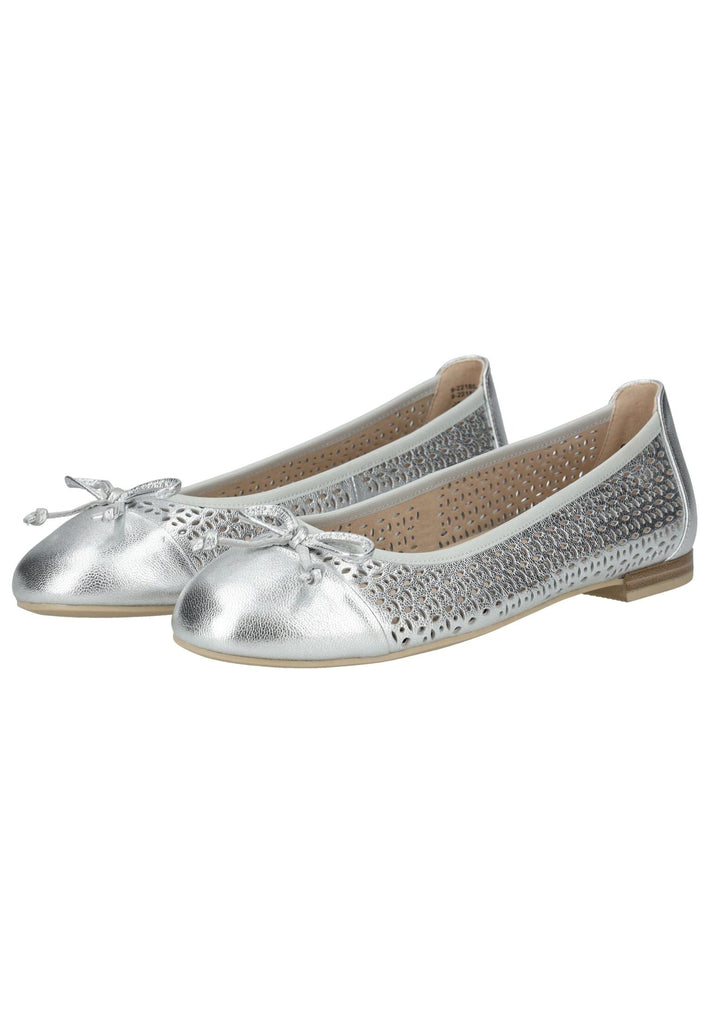 Caprice Ballerinas Leder Silber
