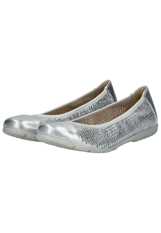 Caprice Ballerinas Leder Silber