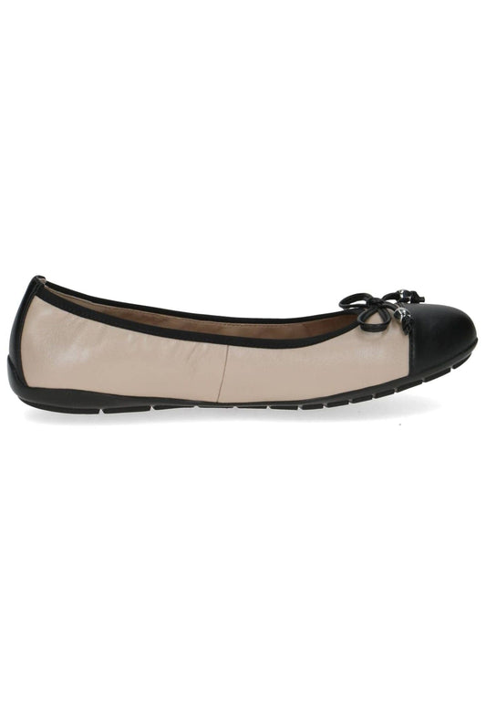 Caprice Ballerinas Leder/Synthetik Beige/Schwarz
