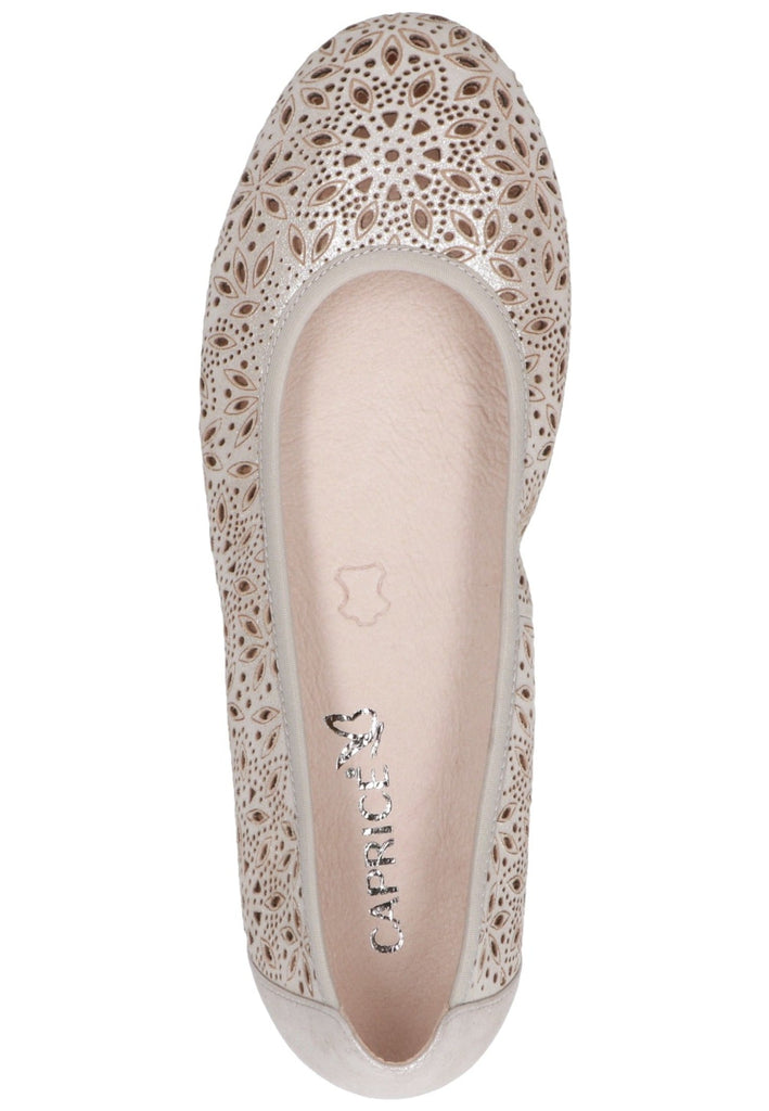 Caprice Ballerinas Leder Taupe