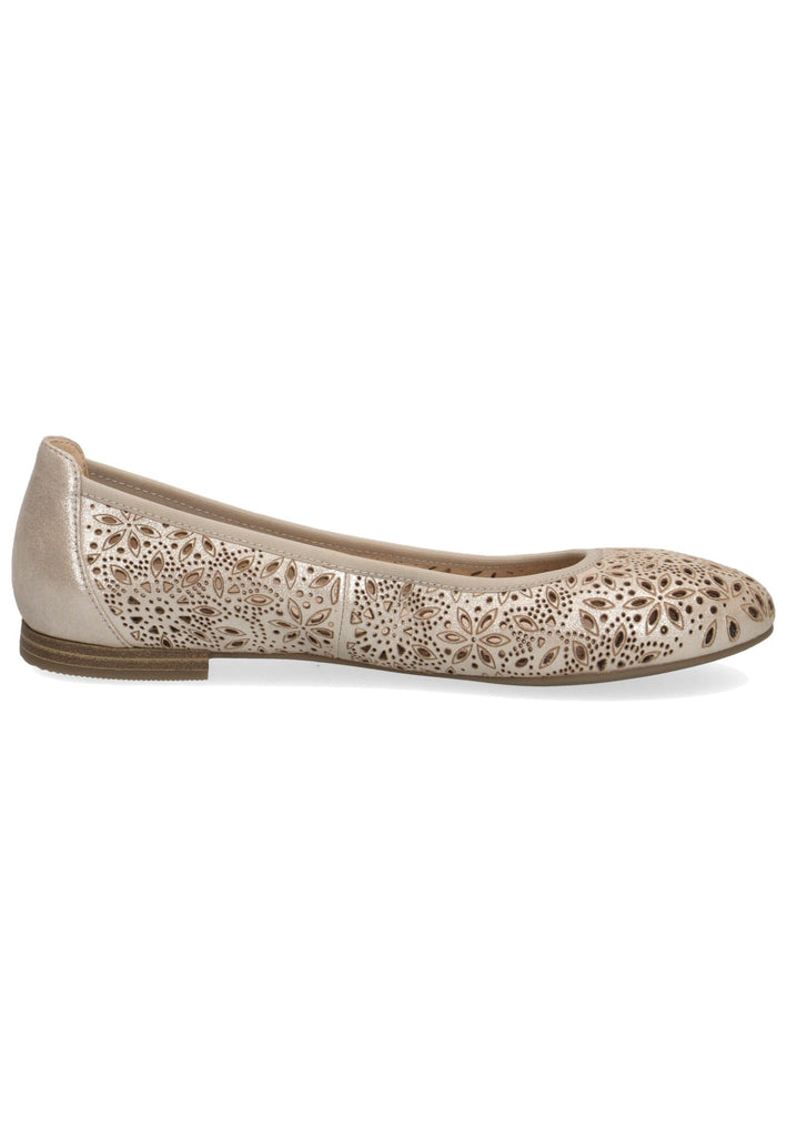 Caprice Ballerinas Leder Taupe