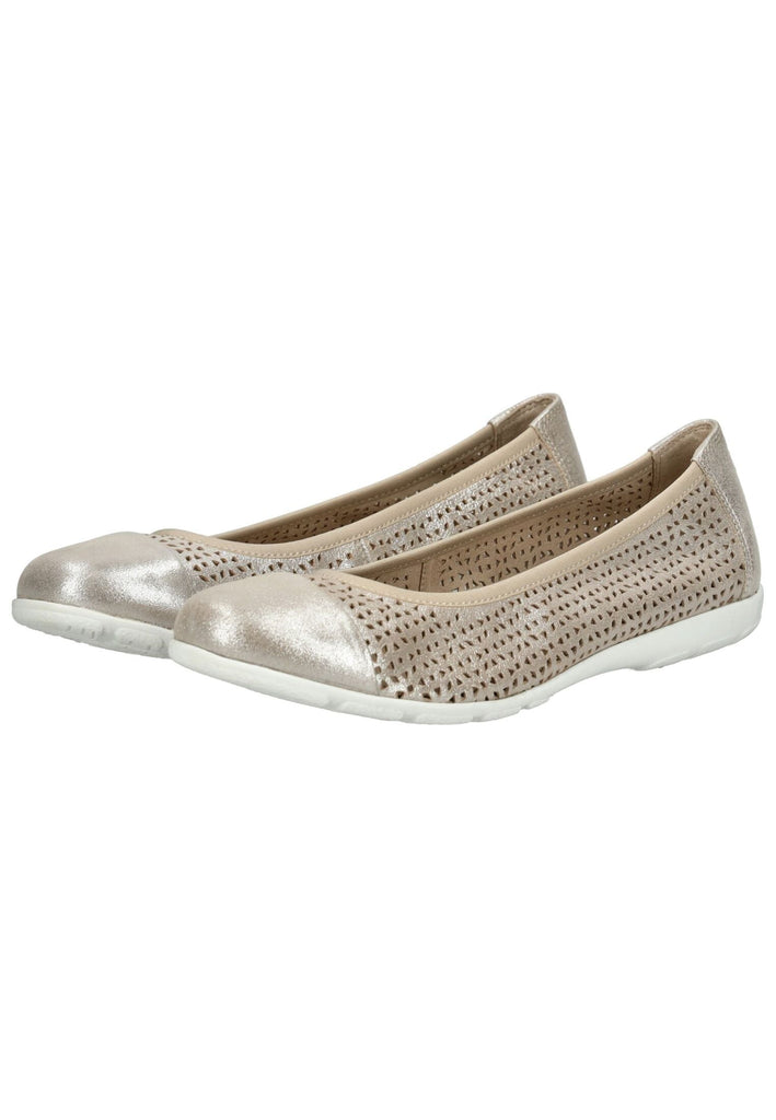 Caprice Ballerinas Leder Taupe