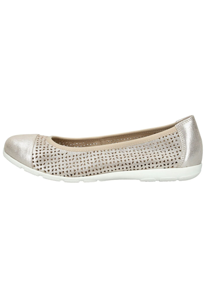 Caprice Ballerinas Leder Taupe