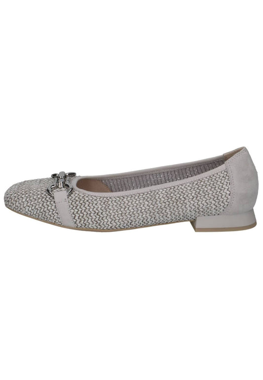 Caprice Ballerinas Leder/Textil Grau/Silber