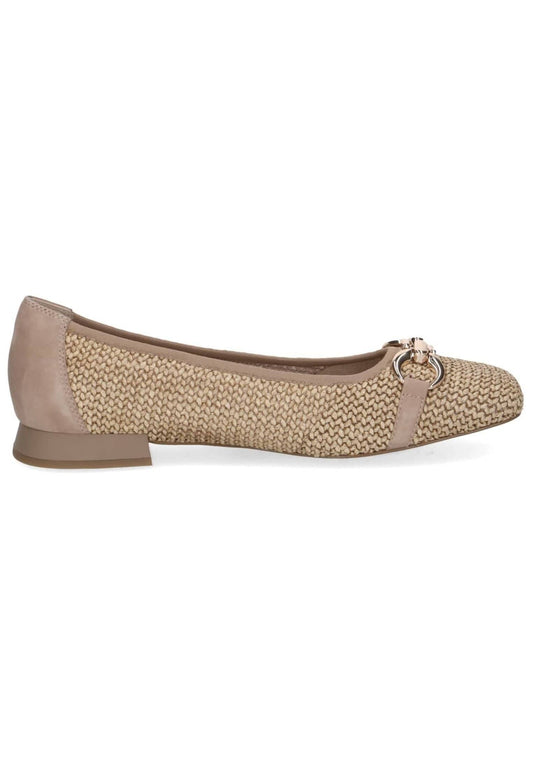 Caprice Ballerinas Leder/Textil Natur