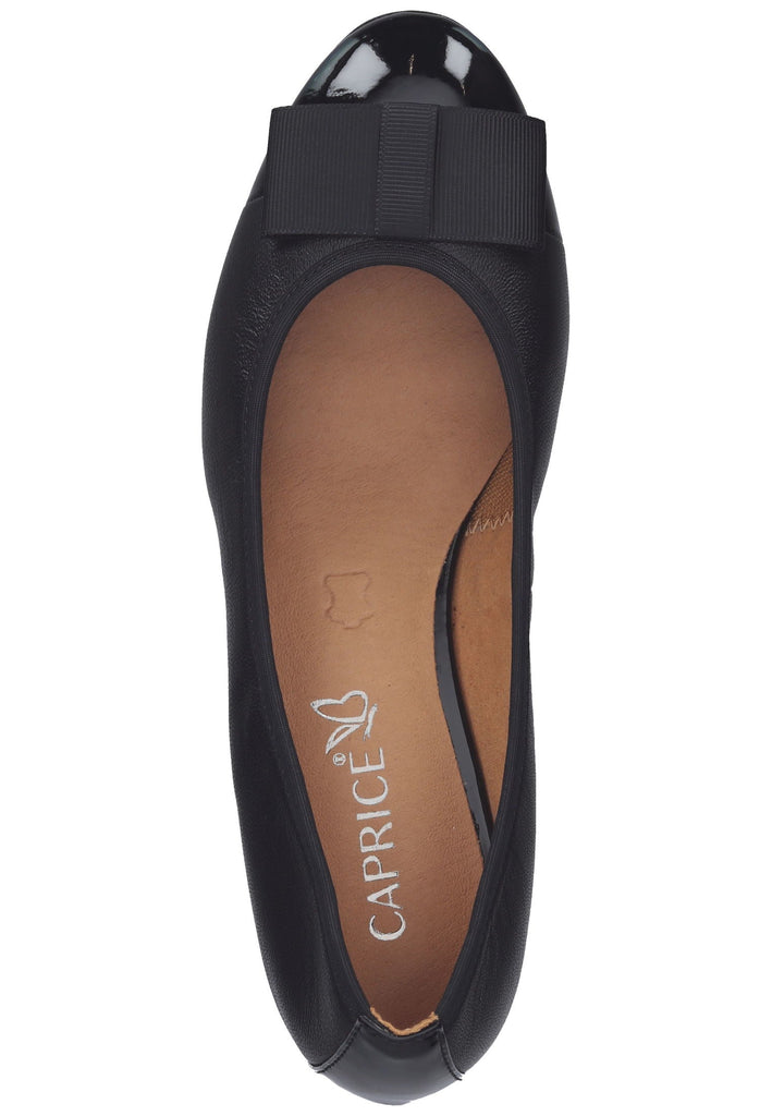 Caprice Ballerinas Leder/Textil Schwarz