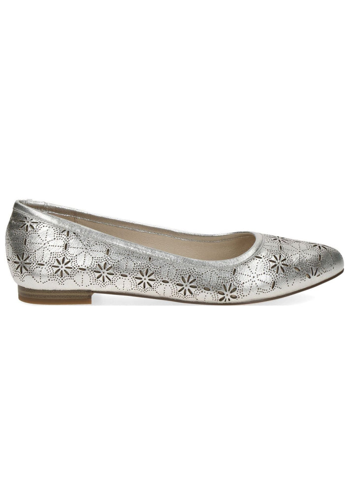 Caprice Ballerinas Leder/Textil Silber