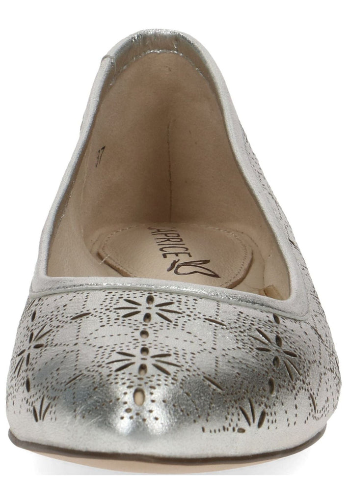 Caprice Ballerinas Leder/Textil Silber
