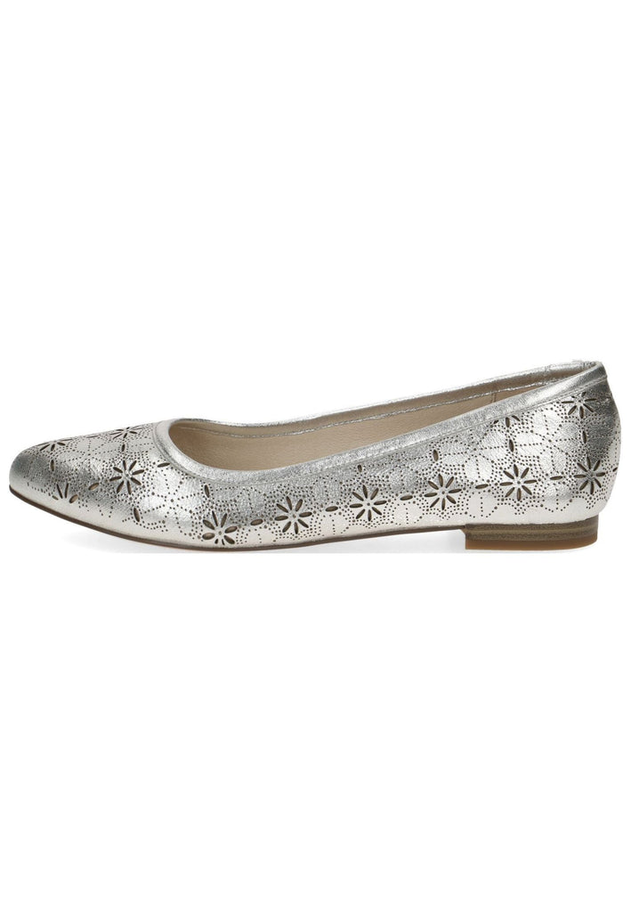 Caprice Ballerinas Leder/Textil Silber