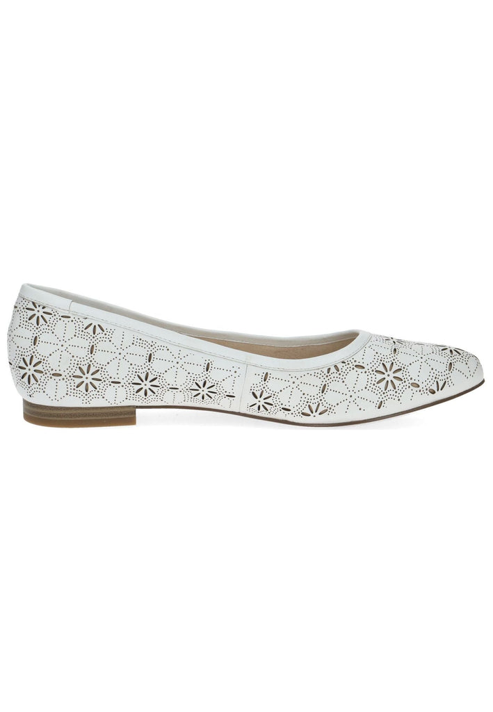 Caprice Ballerinas Leder/Textil Weiß