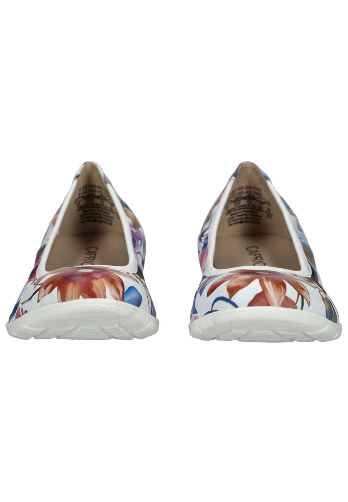 Caprice Ballerinas Leder Weiß/Blau