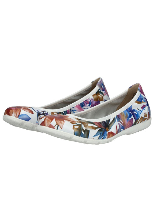 Caprice Ballerinas Leder Weiß/Blau