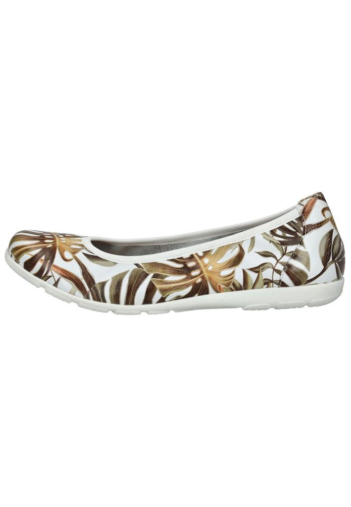 Caprice Ballerinas Leder Weiß/Braun