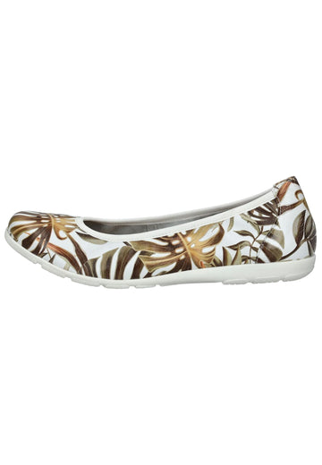 Caprice Ballerinas Leder Weiß/Braun