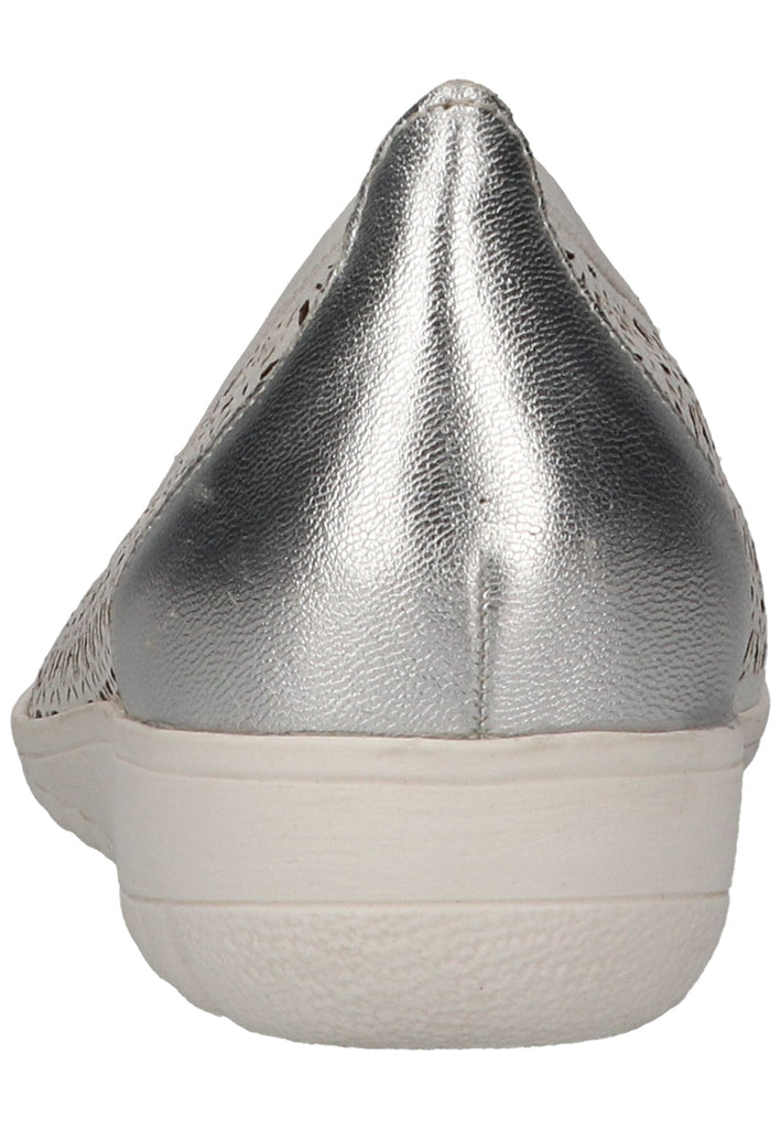 Caprice Ballerinas Leder Weiß/Silber