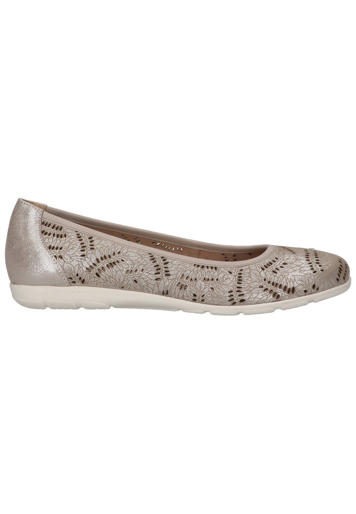 Caprice Ballerinas Nubukleder Silber