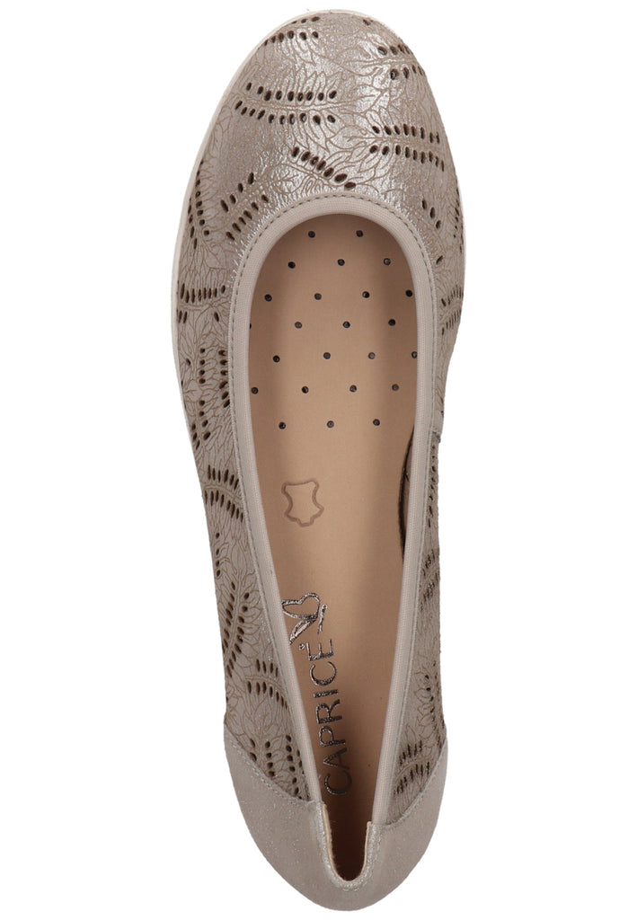 Caprice Ballerinas Nubukleder Silber