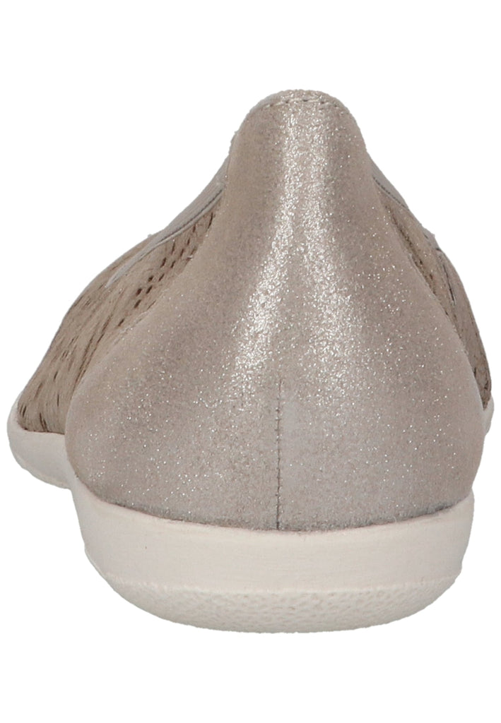 Caprice Ballerinas Nubukleder Silber