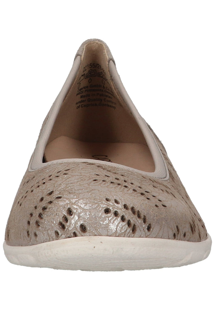 Caprice Ballerinas Nubukleder Silber