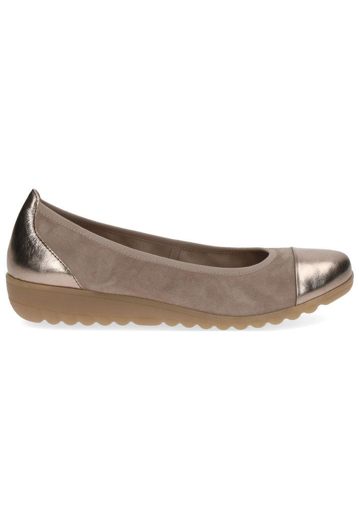 Caprice Ballerinas Veloursleder Taupe
