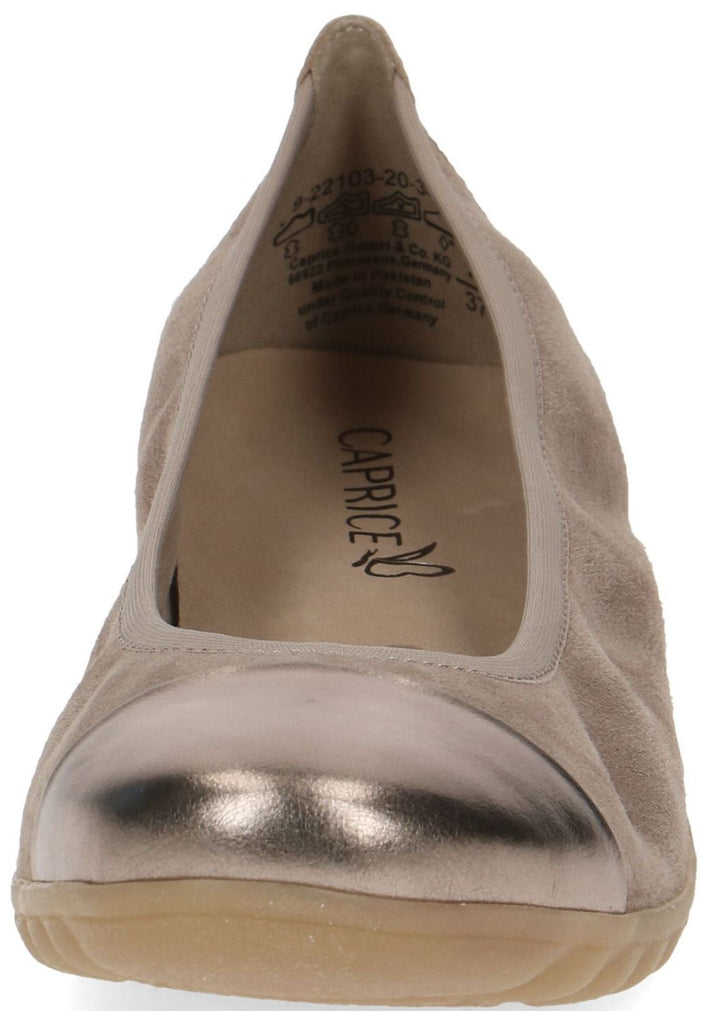 Caprice Ballerinas Veloursleder Taupe