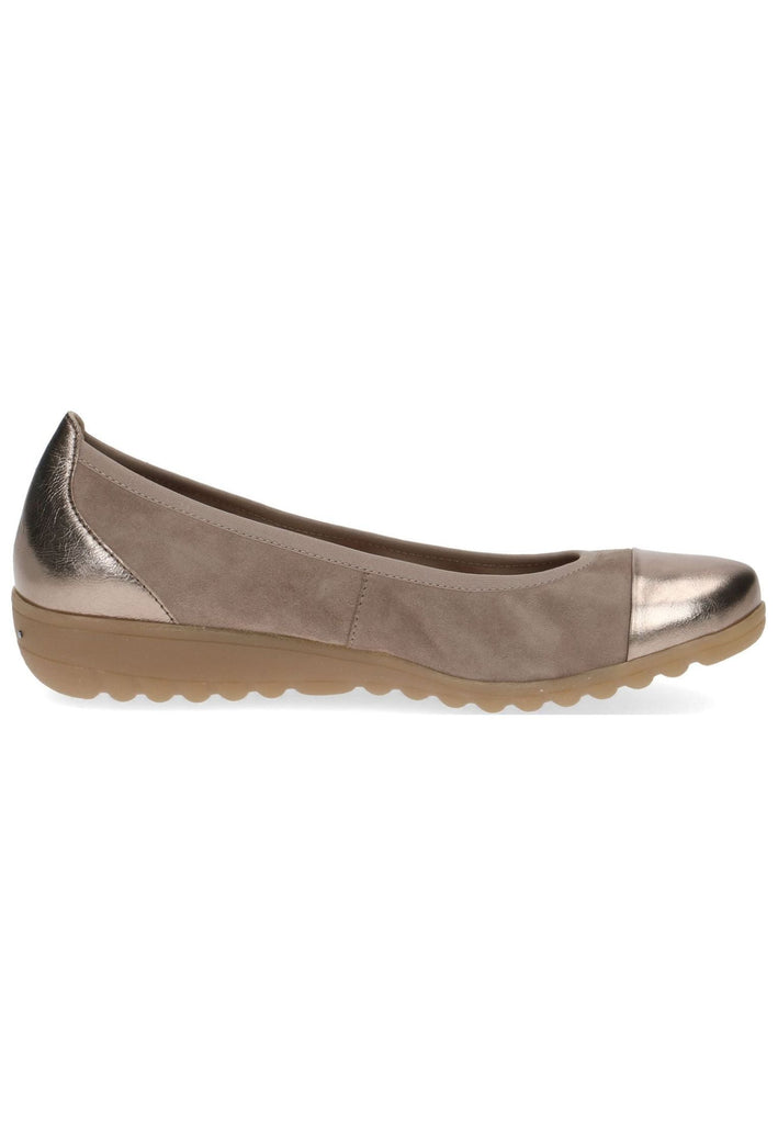 Caprice Ballerinas Veloursleder Taupe