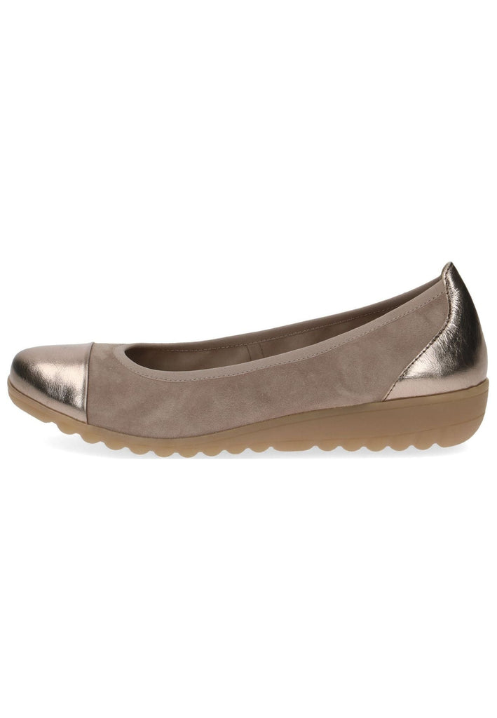 Caprice Ballerinas Veloursleder Taupe
