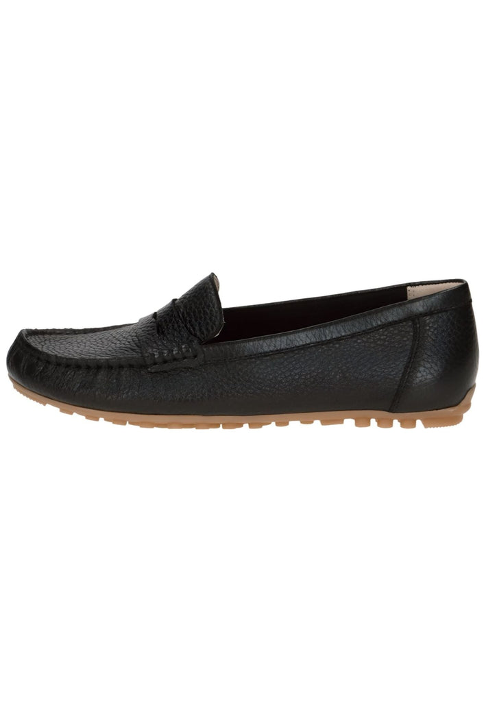 Halbschuhe Caprice Mokassin Leder Schwarz